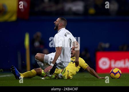 Karim Benzema du Real Madrid pendant la semaine 17 de la Ligue match entre Villarreal CF et Real Madrid au stade Ceramica à Villarreal, Espagne sur 3 janvier 2019. (Photo de Jose Breton/NurPhoto) Banque D'Images