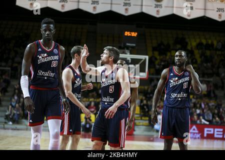 Quentin Serron, en action lors du match du groupe D de la Ligue des champions de basket-ball de la FIBA entre SIG Strasbourg (STR) et Neptunas Klaipeda (NEP) Rhenus Sport à Strasbourg, France sur 15 janvier 2019. (Photo par Elyxandro Cegarra/NurPhoto) Banque D'Images