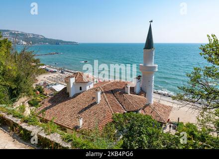 Le palais Balchik en face de la côte de la mer Noire, Balchik, Bulgarie Banque D'Images