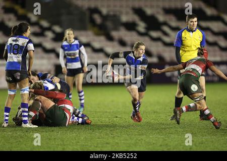 Linzi Taylor des requins du parc Darlington Mowden en action lors du match du premier ministre des Tirells 15s entre les requins du parc Darlington Mowden et Firwood Waterloo à la Northern Echo Arena de Darlington, au Royaume-Uni, samedi, à 26 janvier 2019. (Photo par MI News/NurPhoto) Banque D'Images