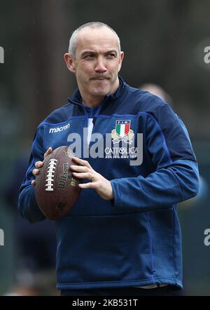 Italie trainig - Rugby Guinness six Nations 2019 entraîneur-chef Conor O'Shea au centre sportif Giulio Onesti à Rome, Italie sur 28 janvier 2019. (Photo de Matteo Ciambelli/NurPhoto) Banque D'Images