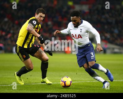 Daryl Janmaat de L-R Watford et Danny Rose de Tottenham Hotspur pendant la première ligue anglaise entre Tottenham Hotspur et Watford au stade Wembley à Londres, Angleterre sur 30 janvier 2019. (Photo par action Foto Sport/NurPhoto) Banque D'Images