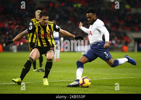 Daryl Janmaat de L-R Watford et Danny Rose de Tottenham Hotspur pendant la première ligue anglaise entre Tottenham Hotspur et Watford au stade Wembley à Londres, Angleterre sur 30 janvier 2019. (Photo par action Foto Sport/NurPhoto) Banque D'Images