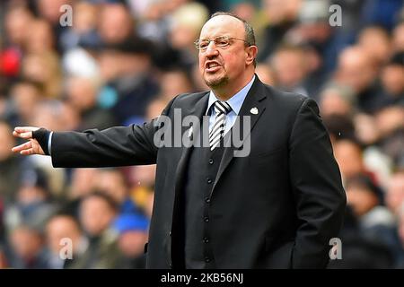 Rafael Benitez, directeur de Newcastle, a crié les commandes lors du match de la première Ligue entre Tottenham Hotspur et Newcastle United à Wembley à Londres, Royaume-Uni, samedi 2 février 2019. (Photo par MI News/NurPhoto) Banque D'Images