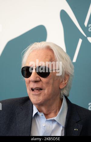 Donald Sutherland participe à la photocall « l'hérésie orange brûlée » lors du Festival du film de Venise 76th à Sala Grande sur 07 septembre 2019 à Venise, en Italie. (Photo par Luca Carlino/NurPhoto) Banque D'Images