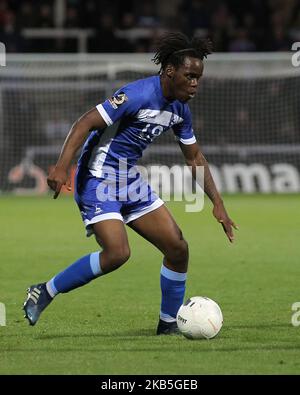 Peter Kioso de Hartlepool s'est Uni lors du match de la Vanarama National League entre Hartlepool United et Woking à Victoria Park, Hartlepool, le samedi 7th septembre 2019. (Photo de Mark Fletcher/MI News/NurPhoto) Banque D'Images