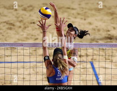 Agatha Bednarczuk (BRA) en action lors de la finale de la médaille d'or des femmes aux finales du Beach Volley Rome World Tour. Foro Italico à Rome, Italie sur 8 septembre 2019 (photo de Matteo Ciambelli/NurPhoto) Banque D'Images