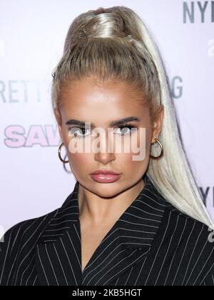 MANHATTAN, NEW YORK CITY, NEW YORK, États-Unis - SEPTEMBRE 08 : Molly-Mae Hague arrive à PrettyLittleThing x Sweettie lors de la semaine de la mode de New York : les spectacles tenus à l'hôtel Plaza sur 8 septembre 2019 à Manhattan, New York, États-Unis. (Photo par Xavier Collin/image Press Agency/NurPhoto) Banque D'Images