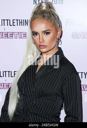 MANHATTAN, NEW YORK CITY, NEW YORK, États-Unis - SEPTEMBRE 08 : Molly-Mae Hague arrive à PrettyLittleThing x Sweettie lors de la semaine de la mode de New York : les spectacles tenus à l'hôtel Plaza sur 8 septembre 2019 à Manhattan, New York, États-Unis. (Photo par Xavier Collin/image Press Agency/NurPhoto) Banque D'Images