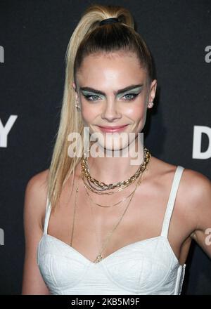 BROOKLYN, NEW YORK CITY, NEW YORK, États-Unis - SEPTEMBRE 09 : Cara Delevingne arrive à la fête d'anniversaire DKNY 30th qui a lieu à l'entrepôt de St. Ann sur 9 septembre 2019 à Brooklyn, New York, États-Unis. (Photo par Xavier Collin/image Press Agency/NurPhoto) Banque D'Images