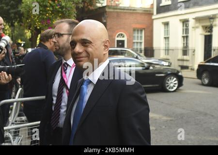 Le chancelier de l'Échiquier Sajid Javid quitte le 10 Downing Street après avoir assisté à une réunion du Cabinet, Londres on 10 septembre 2019. Le Parlement britannique est suspendu jusqu'à la mi-octobre. (Photo par Alberto Pezzali/NurPhoto) Banque D'Images
