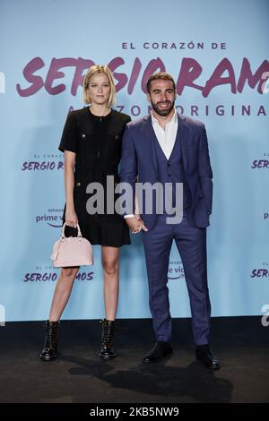 Dani Carvajal et Daphne Canizares participent à la première de 'El Corazon de Sergio Ramos' au Musée Reina Sofia de Madrid, Espagne. 10 septembre 2019. (Photo de A. Ware/NurPhoto) Banque D'Images