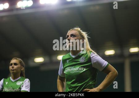 Siobhan Hunter, de Hibernian, lors de la manche de la Ligue des champions de l'UEFA pour les femmes, du match de la première jambe de 32 entre le FC Hibernian et le SK Slavia Praha, sur la route de Pâques, le 11 septembre 2019, à Édimbourg, en Écosse. (Photo par Ewan Bootman/NurPhoto) Banque D'Images