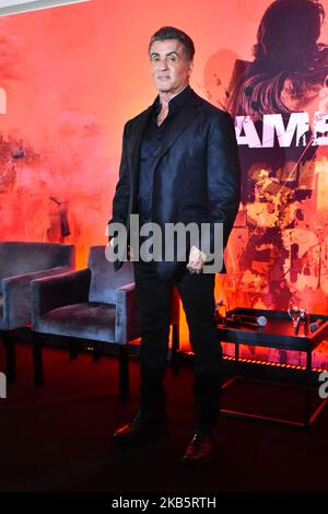 Sylvester Stallone pose pour des photos pendant Rambo: Dernière conférence de presse de film de sang à l'hôtel four Season 12 septembre 2019 à Mexico, Mexique (photo par Eyepix/NurPhoto) Banque D'Images