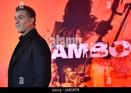 Sylvester Stallone pose pour des photos pendant Rambo: Dernière conférence de presse de film de sang à l'hôtel four Season 12 septembre 2019 à Mexico, Mexique (photo par Eyepix/NurPhoto) Banque D'Images