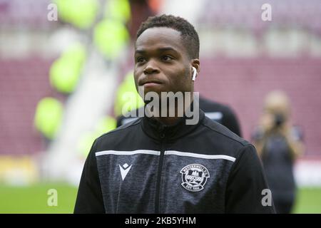 Sherwin Seedorf de Motherwell arrive devant le match de la Premier League écossaise entre Hearts et Motherwell au parc Tynecastle le 14 septembre 2019 à Édimbourg, en Écosse. (Photo par Ewan Bootman/NurPhoto) Banque D'Images