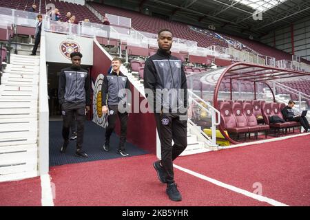 Sherwin Seedorf de Motherwell arrive devant le match de la Premier League écossaise entre Hearts et Motherwell au parc Tynecastle le 14 septembre 2019 à Édimbourg, en Écosse. (Photo par Ewan Bootman/NurPhoto) Banque D'Images