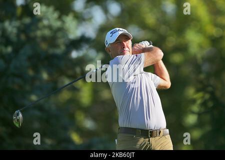 David McKenzie, de Melbourne, Australie, est le deuxième tee du deuxième tour du défi Ally présenté par McLaren au Warwick Hills Golf & Country Club, Grand blanc, MI, États-Unis Samedi, 14 septembre, 2019. (Photo par Amy Lemus/NurPhoto) Banque D'Images