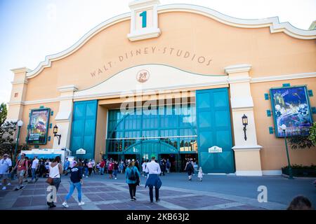 Vue sur le parc Walt Disney Studios, à Paris, en France, sur 14 septembre 2019. Disneyland Paris est l'une des attractions les plus populaires d'Europe. En 2017, Disneyland Paris a reçu 320 millions de visites depuis son ouverture en 1992, dont 56 % provenaient de l'extérieur de la France (principalement de l'Europe). (Photo de Salvatore Romano/NurPhoto) Banque D'Images