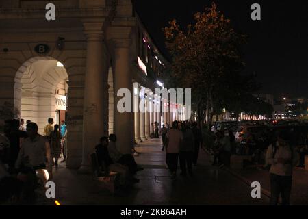 Vue générale de la zone commerçante de Connaught place (CP), New Delhi, Inde. CP est le principal quartier commercial de la capitale nationale Delhi, Inde, le 16 septembre 2019. (Photo de Mayank Makhija/NurPhoto) Banque D'Images