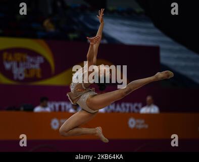 Anna-Marie Ondaatje de Sri Lanka lors des Championnats du monde de gymnastique rythmique 37th à l'arène nationale de gymnastique à Bakou, Azerbaïdjan sur 17 septembre 2019. (Photo par Ulrik Pedersen/NurPhoto) Banque D'Images