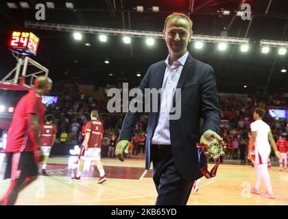 Vincent Collet en action lors du match de basket-ball de la FIBA entre SIG Strasbourg (STR) et ASVEL Lyon Rhenus Sport à Strasbourg, France, sur 17 septembre, 2019. (Photo par Elyxandro Cegarra/NurPhoto) Banque D'Images