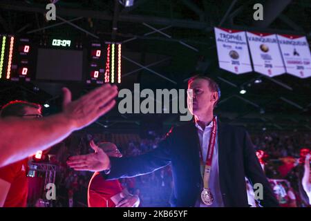 Vincent Collet en action lors du match de basket-ball de la FIBA entre SIG Strasbourg (STR) et ASVEL Lyon Rhenus Sport à Strasbourg, France, sur 17 septembre, 2019. (Photo par Elyxandro Cegarra/NurPhoto) Banque D'Images