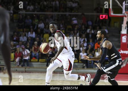 Boris Dallo 12 en action pendant le match de basket-ball de la FIBA entre SIG Strasbourg (STR) et ASVEL Lyon Rhenus Sport à Strasbourg, France sur 17 septembre,2019. (Photo par Elyxandro Cegarra/NurPhoto) Banque D'Images