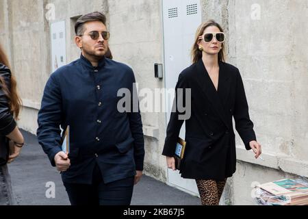 Invité à l'extérieur de Prada à la Fashion week de Milan, Milan, Italie, sur 18 septembre 2019 (photo par Mairo Cinquetti/NurPhoto) Banque D'Images