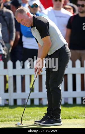 Paul Scholes pratique sa mise lors du championnat BMW PGA Pro Am au Wentworth Club, Virginia Water, le mercredi 18th septembre 2019. (Photo de Jon Bromley/MI News/NurPhoto) Banque D'Images