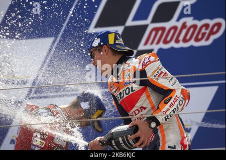 Marc Marquez (93) d'Espagne et Repsol Honda Team pendant de la Gran Premio Michellin de Aragon du championnat du monde de MotoGP à Motorland Aragon circuit sur 22 septembre 2019 à Alcaniz, Espagne. (Photo de Jose Breton/Pics action/NurPhoto) Banque D'Images