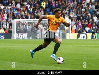 Wolverhampton Wandererss' Adama Traore lors de la première ligue anglaise entre Crystal Palace et Wolverhampton Wanderers au stade Selhurst Park, Londres, Angleterre, le 22 septembre 2019 (photo par action Foto Sport/NurPhoto) Banque D'Images