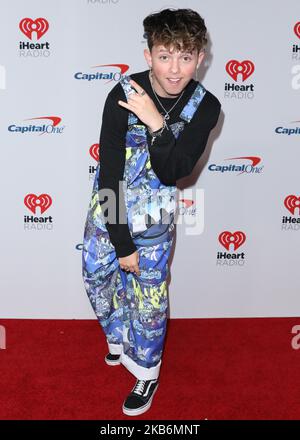 LAS VEGAS, NEVADA, États-Unis - SEPTEMBRE 21 : Jacob Sartorius arrive au festival de musique iHeartRadio 2019 - nuit 2 qui s'est tenu à l'aréna T-Mobile sur 21 septembre 2019 à Las Vegas, Nevada, États-Unis. (Photo de David Acosta/image Press Agency/NurPhoto) Banque D'Images