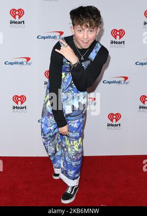 LAS VEGAS, NEVADA, États-Unis - SEPTEMBRE 21 : Jacob Sartorius arrive au festival de musique iHeartRadio 2019 - nuit 2 qui s'est tenu à l'aréna T-Mobile sur 21 septembre 2019 à Las Vegas, Nevada, États-Unis. (Photo de David Acosta/image Press Agency/NurPhoto) Banque D'Images