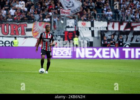 Almamy Touré d'Eintracht Francfort pendant la 1. Match de Bundesliga entre Eintracht Frankfurt et Borussia Dortmund à la Commerzbank Arena sur 22 septembre 2019 à Francfort, Allemagne. (Photo de Peter Niedung/NurPhoto) Banque D'Images