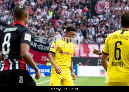 Jadon Sancho de Borussia Dortmund au cours de la 1. Match de Bundesliga entre Eintracht Frankfurt et Borussia Dortmund à la Commerzbank Arena sur 22 septembre 2019 à Francfort, Allemagne. (Photo de Peter Niedung/NurPhoto) Banque D'Images