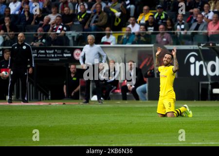 Paco Alcacer de Borussia Dortmund pendant le 1. Match de Bundesliga entre Eintracht Frankfurt et Borussia Dortmund à la Commerzbank Arena sur 22 septembre 2019 à Francfort, Allemagne. (Photo de Peter Niedung/NurPhoto) Banque D'Images