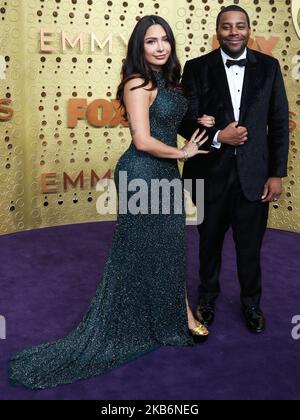 LOS ANGELES, CALIFORNIE, États-Unis - SEPTEMBRE 22 : Christina Evangeline et Kenan Thompson arrivent aux Primetime Emmy Awards 71st qui se tiennent au Microsoft Theatre L.A. Vivez sur 22 septembre 2019 à Los Angeles, Californie, États-Unis. (Photo par Xavier Collin/image Press Agency/NurPhoto) Banque D'Images