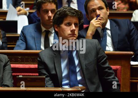 Julien Denormandie, ministre français des Villes et du logement, assiste à une séance de questions au gouvernement au Sénat sur 24 septembre 2019 à Paris (photo de Daniel Pier/NurPhoto). Banque D'Images