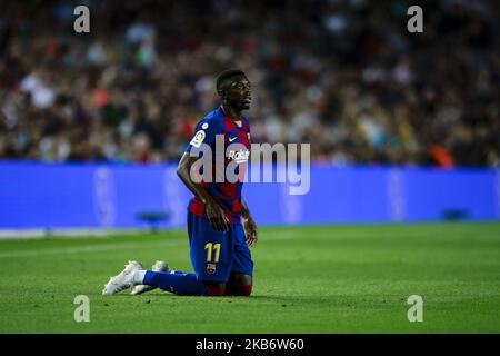 11 Ousmane Dembele de France du FC Barcelone pendant le match de la Liga entre le FC Barcelone et Vilareal au stade Camp Nou à Barcelone 24 septembre 2019, Espagne. (Photo par Xavier Bonilla/NurPhoto) Banque D'Images