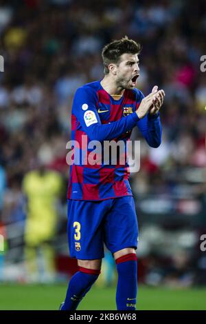 03 Gerard pique d'Espagne du FC Barcelone pendant le match de la Liga entre le FC Barcelone et Vilareal au Camp Nou Stadium à Barcelone 24 septembre 2019, Espagne. (Photo par Xavier Bonilla/NurPhoto) Banque D'Images