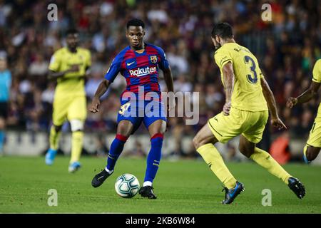 31 Ansu Fati du FC Barcelone pendant le match de la Liga entre le FC Barcelone et Vilareal au stade Camp Nou à Barcelone 24 septembre 2019, Espagne. (Photo par Xavier Bonilla/NurPhoto) Banque D'Images