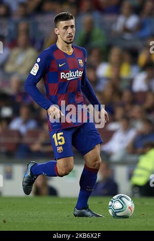 Clément Lenglet de Barcelone en action pendant le match de la Ligue entre le FC Barcelone et le FC Villarreal au Camp Nou sur 24 septembre 2019 à Barcelone, Espagne. (Photo de Jose Breton/Pics action/NurPhoto) Banque D'Images