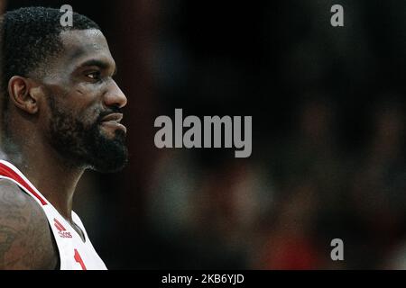 Darius Johnson-Odom de Grissin bon Reggio Emilia Basketball pendant le match international de basket-ball entre Grissin bon Reggio Emilia et Leiden Basketball à PalaRegnani sur 18 septembre 2019 à Scandiano, Italie. (Photo par Emmanuele Ciancaglini/NurPhoto) Banque D'Images