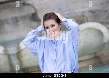 Carolina a participé au film de photocall 'Appena in un Minuto' le 26 septembre 2019 à Rome, en Italie. (Photo de Mauro Fagiani/NurPhoto) Banque D'Images