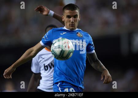 Mauro Arambarri de Getafe contrôle le ballon pendant le match de la Ligue entre Valencia CF et Getafe CF à Estadio Mestalla sur 25 septembre 2019 à Valence, Espagne. (Photo de Jose Breton/Pics action/NurPhoto) Banque D'Images