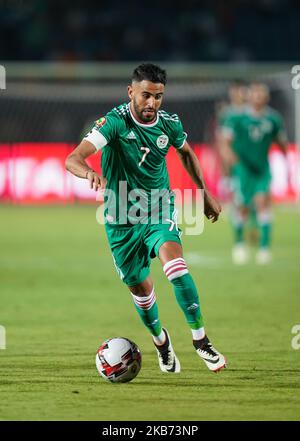 Riyad Karim Mahrez d'Algérie lors du match de la coupe africaine des nations 2019 entre la côte d'Ivoire et l'Algérie au stade de Suez à Suez, en Égypte, sur 11 juillet,2019. (Photo par Ulrik Pedersen/NurPhoto) Banque D'Images