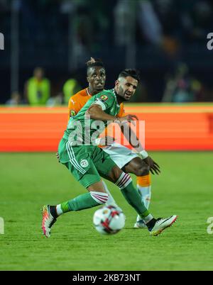 Riyad Karim Mahrez d'Algérie lors du match de la coupe africaine des nations 2019 entre la côte d'Ivoire et l'Algérie au stade de Suez à Suez, en Égypte, sur 11 juillet,2019. (Photo par Ulrik Pedersen/NurPhoto) Banque D'Images