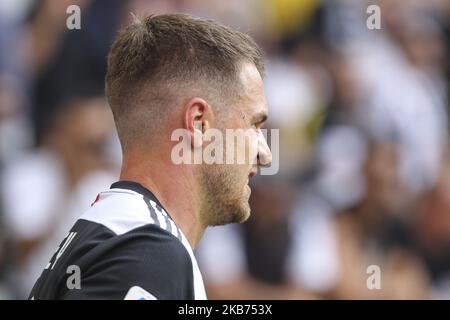 Aaron Ramsey (Juventus FC) pendant la série Un match de football entre Juventus FC et S.P.A.L. au stade Allianz sur 28 septembre 2019 à Turin, Italie. Juventus a gagné 2-0 sur S.P.A.L. (Photo par Massimiliano Ferraro/NurPhoto) Banque D'Images