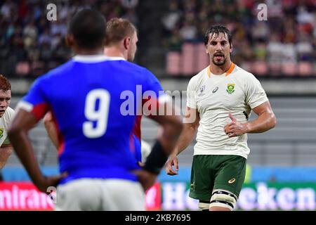 Photo d'Eben Etzebeth pendant la coupe du monde de rugby 2019 Pool B match entre l'Afrique du Sud et la Namibie à la ville de Toyota Stadium sur 28 septembre 2019 à Toyota , Aichi , Japon. (Photo par Muhammad Amir Abidin/NurPhoto) Banque D'Images